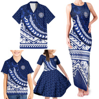Northern Mariana Islands Saipan Family Matching Tank Maxi Dress and Hawaiian Shirt Polynesian Tribal Pattern - Commonwealth Seal Art