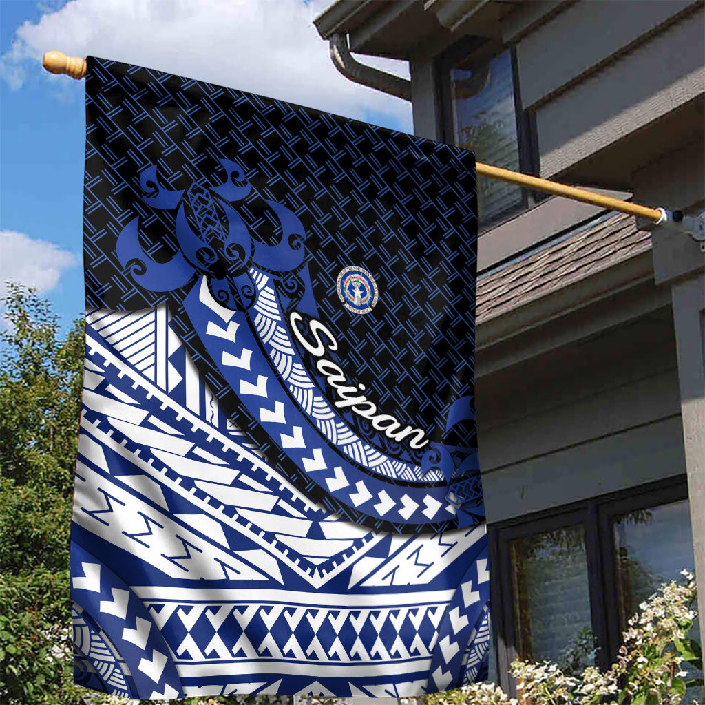 Northern Mariana Islands Saipan Garden Flag Polynesian Tribal Pattern - Commonwealth Seal Art