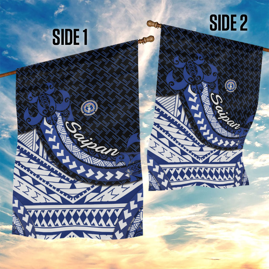 Northern Mariana Islands Saipan Garden Flag Polynesian Tribal Pattern - Commonwealth Seal Art