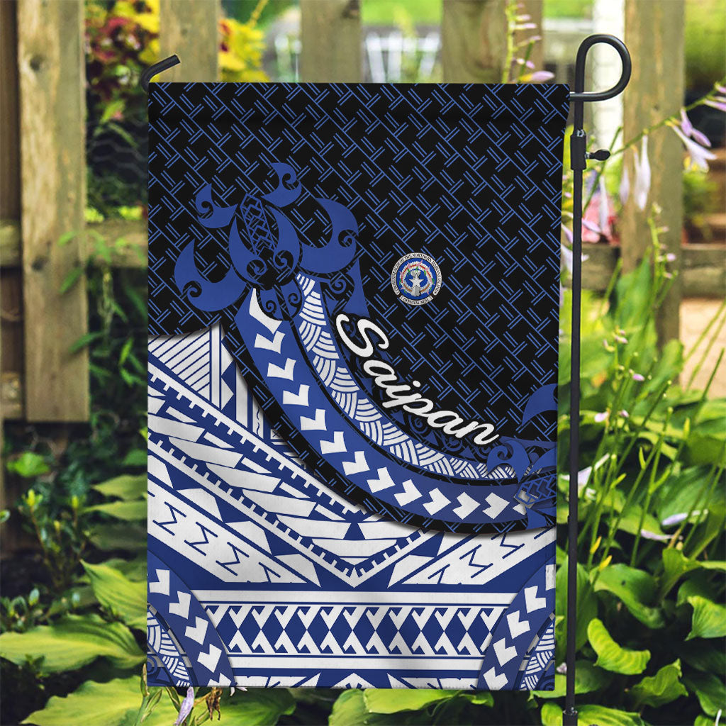Northern Mariana Islands Saipan Garden Flag Polynesian Tribal Pattern - Commonwealth Seal Art