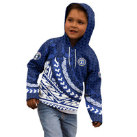 Northern Mariana Islands Saipan Kid Hoodie Polynesian Tribal Pattern - Commonwealth Seal Art