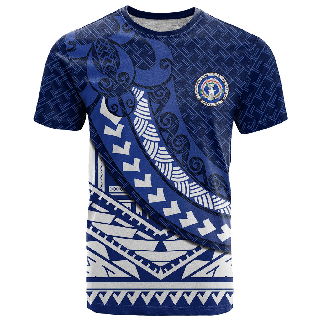 Northern Mariana Islands Saipan T Shirt Polynesian Tribal Pattern - Commonwealth Seal Art
