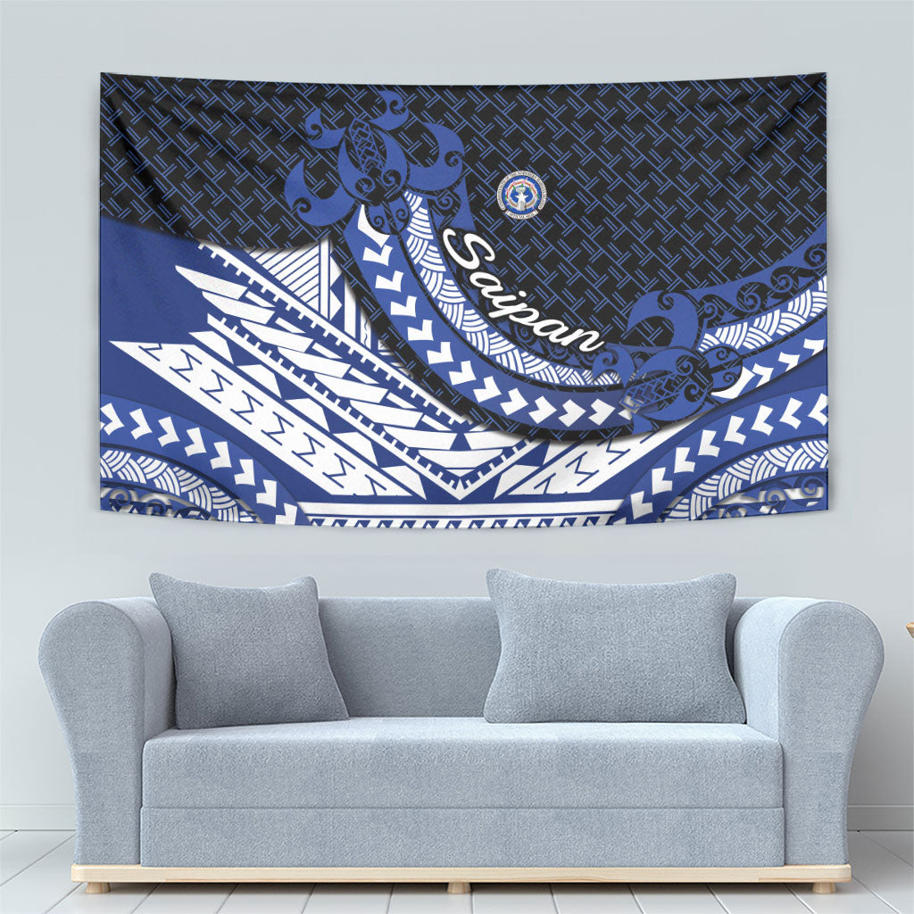 Northern Mariana Islands Saipan Tapestry Polynesian Tribal Pattern - Commonwealth Seal Art TS04 - Polynesian Pride