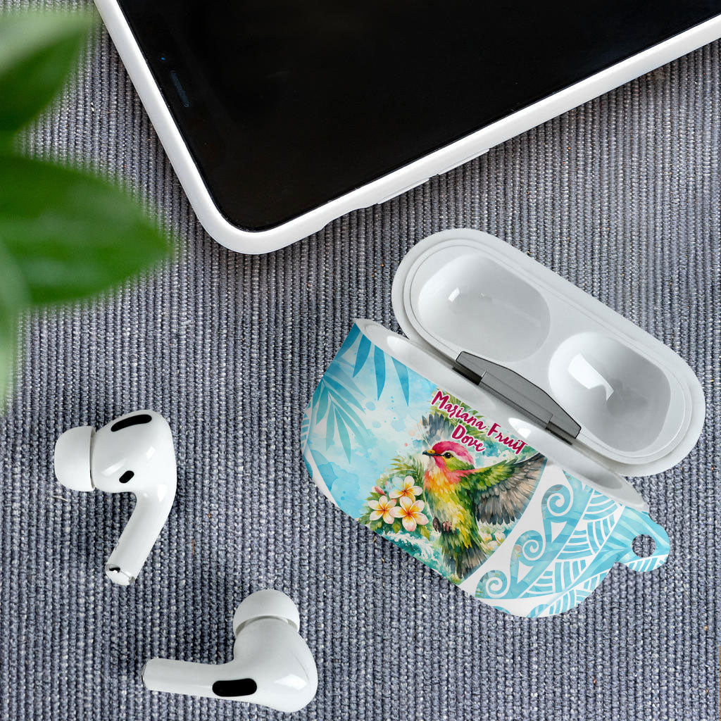 Saipan CMNI AirPods Case Polynesian Northern Mariana Islands Fruit Dove Watercolor TS04 - Polynesian Pride