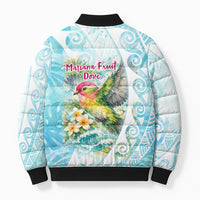 Saipan CMNI Bomber Puffer Jacket Polynesian Northern Mariana Islands Fruit Dove Watercolor TS04 - Polynesian Pride