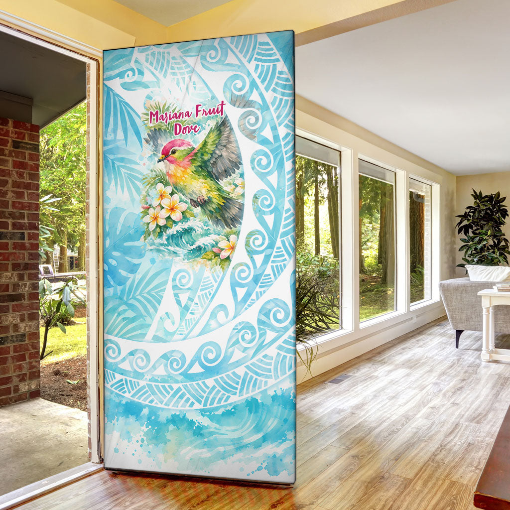 Saipan CMNI Door Cover Polynesian Northern Mariana Islands Fruit Dove Watercolor TS04 - Polynesian Pride