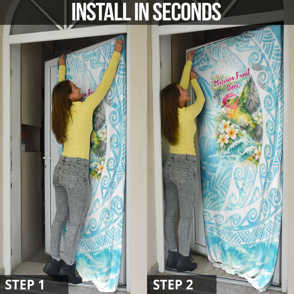 Saipan CMNI Door Cover Polynesian Northern Mariana Islands Fruit Dove Watercolor TS04 - Polynesian Pride