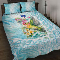 Saipan CMNI Quilt Bed Set Polynesian Northern Mariana Islands Fruit Dove Watercolor