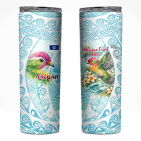 Saipan CMNI Skinny Tumbler Polynesian Northern Mariana Islands Fruit Dove Watercolor TS04 Blue White - Polynesian Pride