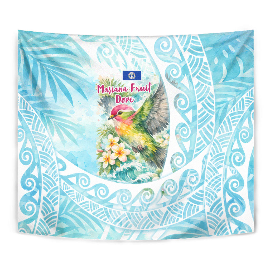 Saipan CMNI Tapestry Polynesian Northern Mariana Islands Fruit Dove Watercolor TS04 - Polynesian Pride
