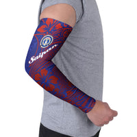 Saipan Northern Mariana Islands Arm Sleeves Polynesian Tribal Tattoo Art With Hibiscus Flowers And Seal