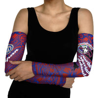 Saipan Northern Mariana Islands Arm Sleeves Polynesian Tribal Tattoo Art With Hibiscus Flowers And Seal