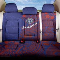 Saipan Northern Mariana Islands Back Car Seat Cover Polynesian Tribal Tattoo Art With Hibiscus Flowers And Seal