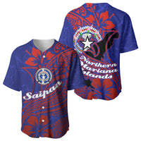 Saipan Northern Mariana Islands Baseball Jersey Polynesian Tribal Tattoo Art With Hibiscus Flowers And Seal TS04 - Polynesian Pride