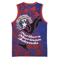 Saipan Northern Mariana Islands Basketball Jersey Polynesian Tribal Tattoo Art With Hibiscus Flowers And Seal