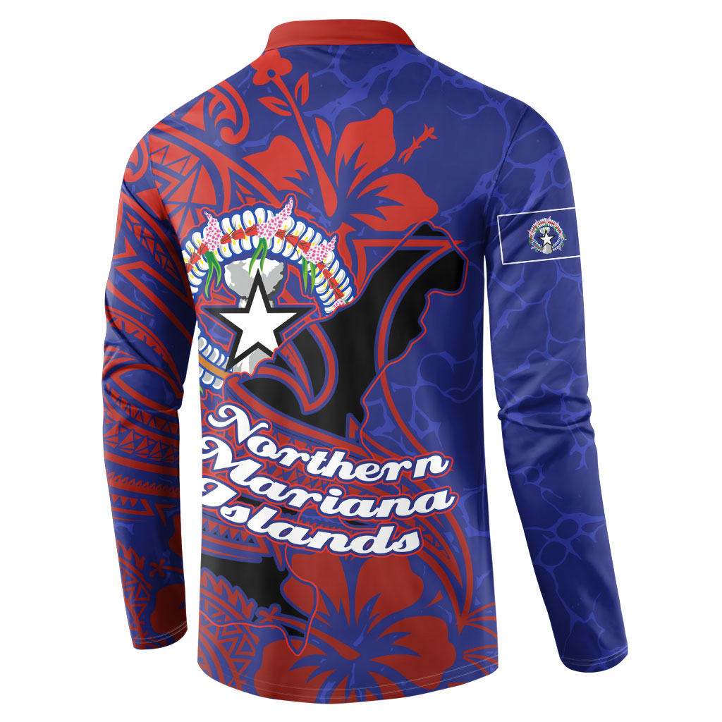 Saipan Northern Mariana Islands Button Sweatshirt Polynesian Tribal Tattoo Art With Hibiscus Flowers And Seal