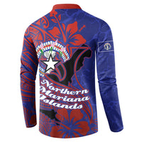 Saipan Northern Mariana Islands Button Sweatshirt Polynesian Tribal Tattoo Art With Hibiscus Flowers And Seal