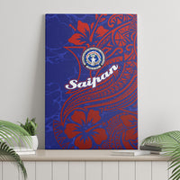 Saipan Northern Mariana Islands Canvas Wall Art Polynesian Tribal Tattoo Art With Hibiscus Flowers And Seal TS04 - Polynesian Pride