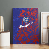 Saipan Northern Mariana Islands Canvas Wall Art Polynesian Tribal Tattoo Art With Hibiscus Flowers And Seal TS04 - Polynesian Pride