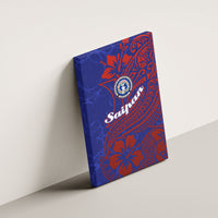 Saipan Northern Mariana Islands Canvas Wall Art Polynesian Tribal Tattoo Art With Hibiscus Flowers And Seal TS04 - Polynesian Pride