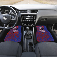 Saipan Northern Mariana Islands Car Mats Polynesian Tribal Tattoo Art With Hibiscus Flowers And Seal