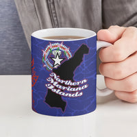 Saipan Northern Mariana Islands Ceramic Mug Polynesian Tribal Tattoo Art With Hibiscus Flowers And Seal TS04 - Polynesian Pride