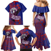 Saipan Northern Mariana Islands Family Matching Mermaid Dress and Hawaiian Shirt Polynesian Tribal Tattoo Art With Hibiscus Flowers And Seal TS04 - Polynesian Pride