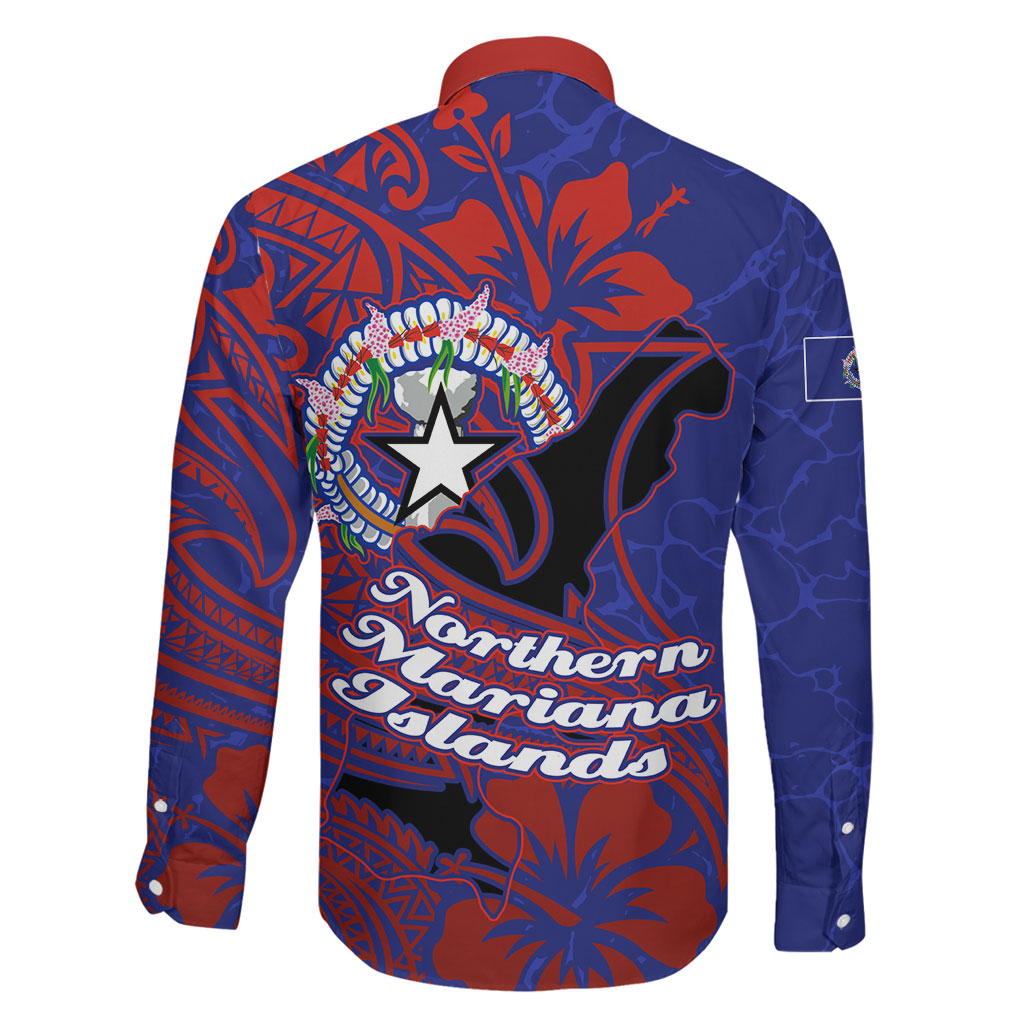 Saipan Northern Mariana Islands Family Matching Off The Shoulder Long Sleeve Dress and Hawaiian Shirt Polynesian Tribal Tattoo Art With Hibiscus Flowers And Seal TS04 - Polynesian Pride