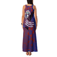 Saipan Northern Mariana Islands Family Matching Tank Maxi Dress and Hawaiian Shirt Polynesian Tribal Tattoo Art With Hibiscus Flowers And Seal