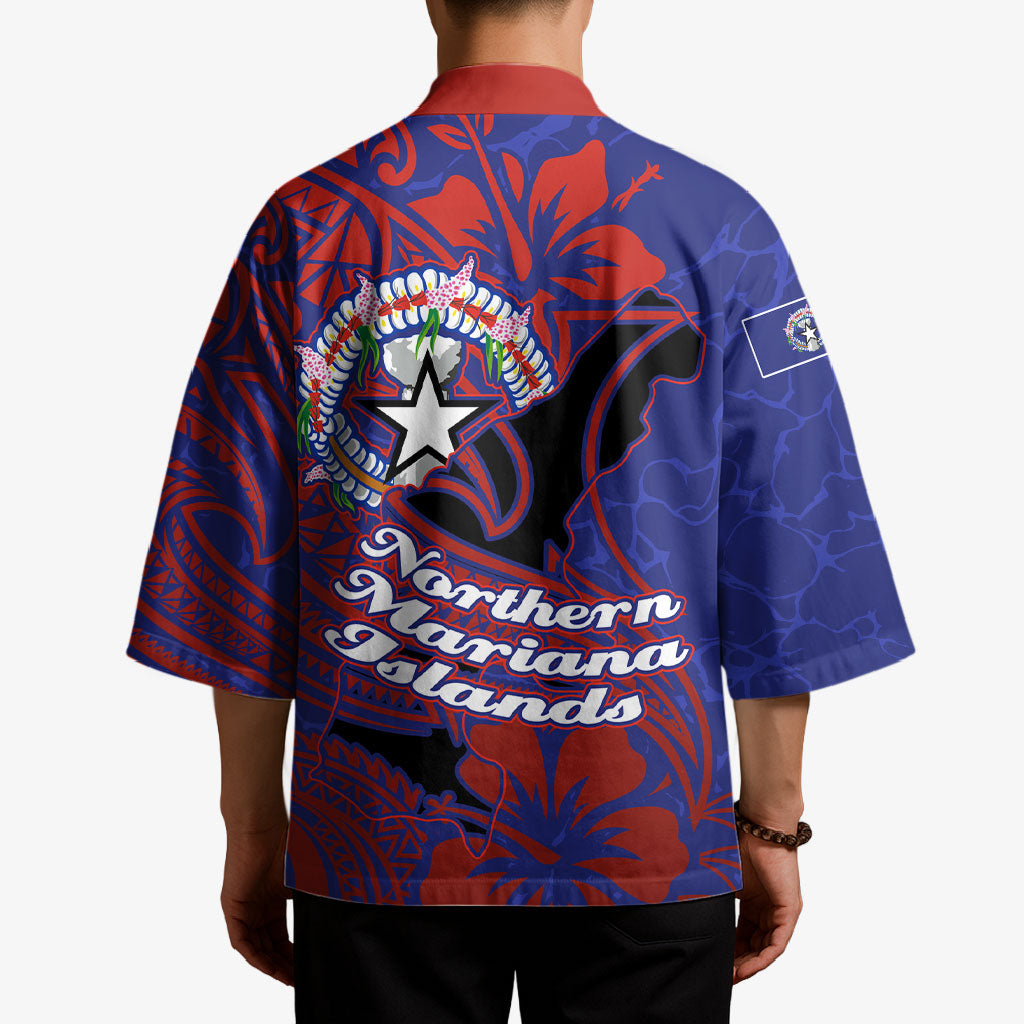 Saipan Northern Mariana Islands Kimono Polynesian Tribal Tattoo Art With Hibiscus Flowers And Seal