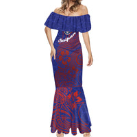 Saipan Northern Mariana Islands Mermaid Dress Polynesian Tribal Tattoo Art With Hibiscus Flowers And Seal