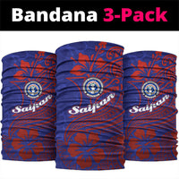 Saipan Northern Mariana Islands Neck Gaiter Polynesian Tribal Tattoo Art With Hibiscus Flowers And Seal TS04 package One Size: 25*50cm Blue Red - Polynesian Pride