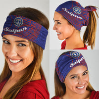 Saipan Northern Mariana Islands Neck Gaiter Polynesian Tribal Tattoo Art With Hibiscus Flowers And Seal TS04 - Polynesian Pride