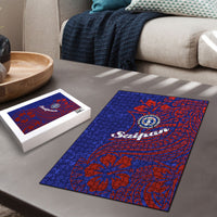 Saipan Northern Mariana Islands Puzzle Polynesian Tribal Tattoo Art With Hibiscus Flowers And Seal TS04 - Polynesian Pride
