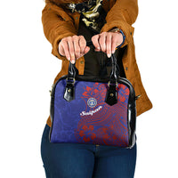 Saipan Northern Mariana Islands Shoulder Handbag Polynesian Tribal Tattoo Art With Hibiscus Flowers And Seal TS04 One Size Blue Red - Polynesian Pride