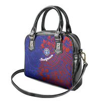 Saipan Northern Mariana Islands Shoulder Handbag Polynesian Tribal Tattoo Art With Hibiscus Flowers And Seal TS04 - Polynesian Pride