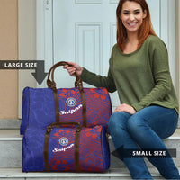 Saipan Northern Mariana Islands Travel Bag Polynesian Tribal Tattoo Art With Hibiscus Flowers And Seal