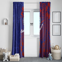 Saipan Northern Mariana Islands Window Curtain Polynesian Tribal Tattoo Art With Hibiscus Flowers And Seal TS04 - Polynesian Pride