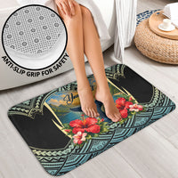 Personalized Masefau American Samoa Whale Bathroom Set Polynesian Tribal Pattern Tropical Hibiscus