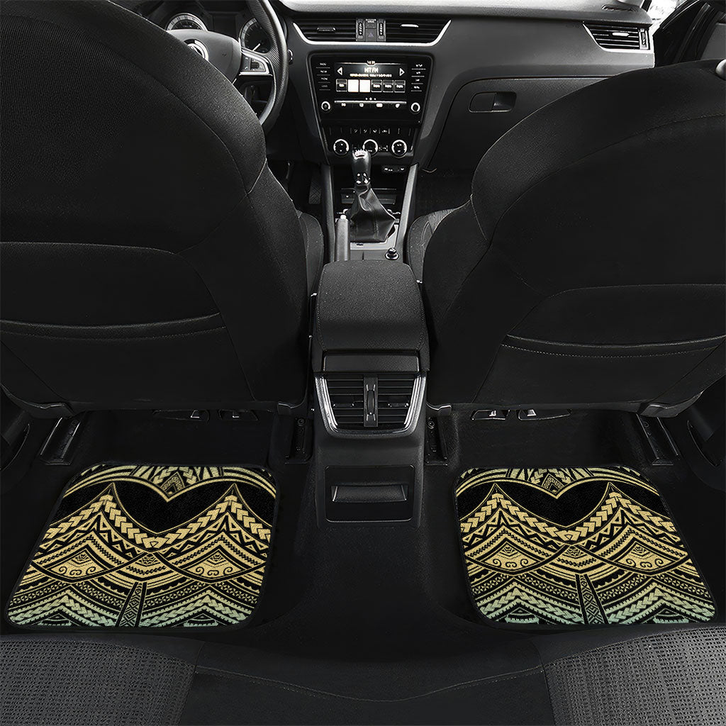 Personalized Masefau American Samoa Whale Car Mats Polynesian Tribal Pattern Tropical Hibiscus