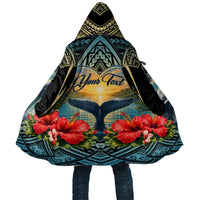 Personalized Masefau American Samoa Whale Cloak Polynesian Tribal Pattern Tropical Hibiscus