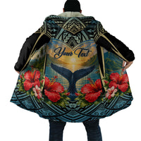 Personalized Masefau American Samoa Whale Cloak Polynesian Tribal Pattern Tropical Hibiscus