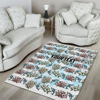 Personalized Masefau American Samoa Area Rug Vintage Whale Hibiscus Ocean Waves TS04 - Polynesian Pride