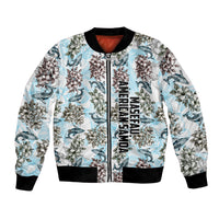 Personalized Masefau American Samoa Bomber Jacket Vintage Whale Hibiscus Ocean Waves