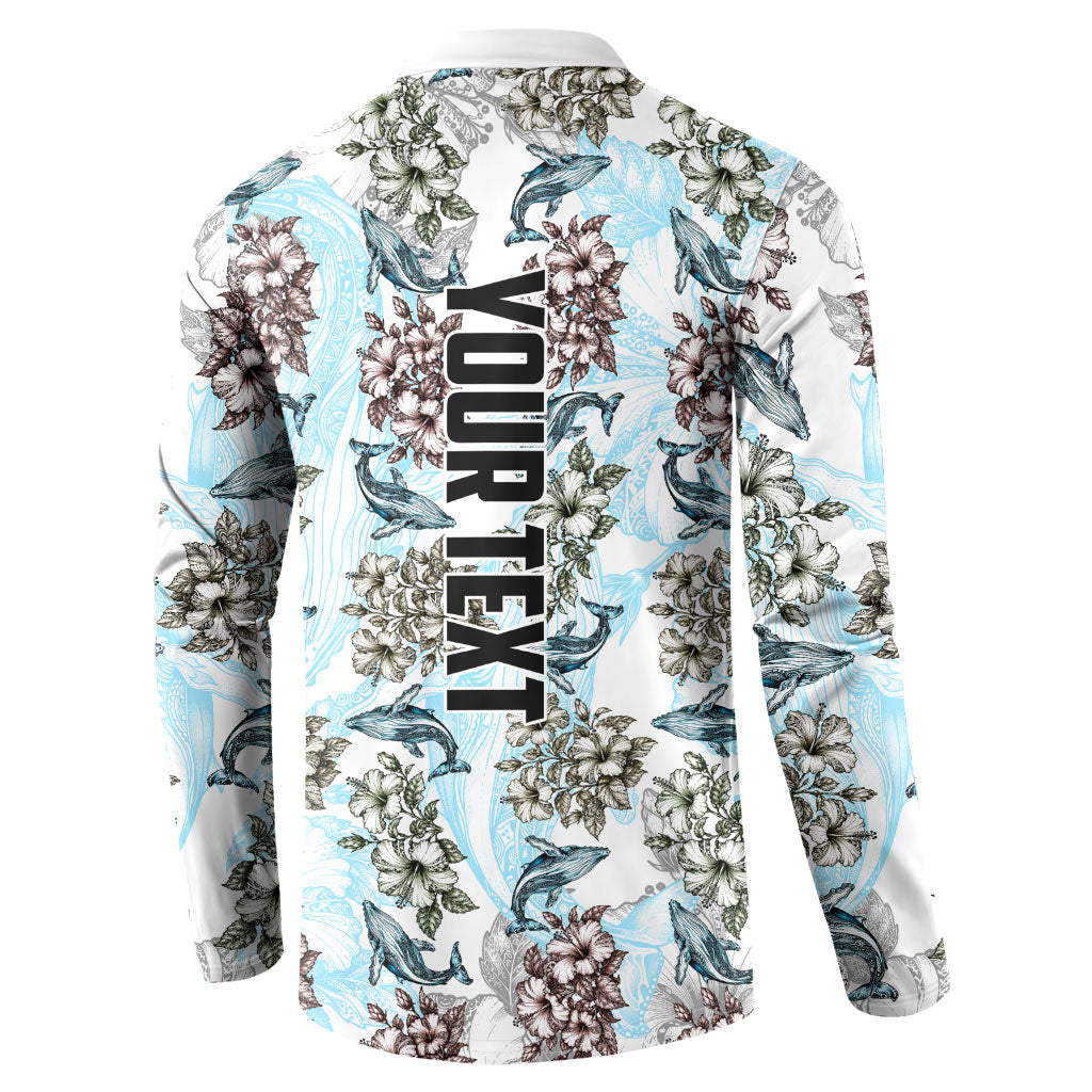 Personalized Masefau American Samoa Button Sweatshirt Vintage Whale Hibiscus Ocean Waves TS04 - Polynesian Pride