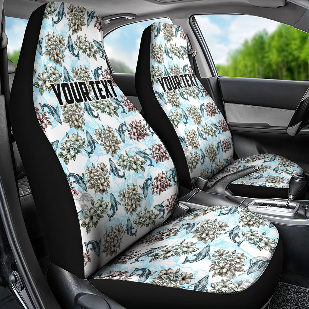 Personalized Masefau American Samoa Car Seat Cover Vintage Whale Hibiscus Ocean Waves TS04 - Polynesian Pride