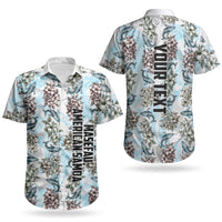 Personalized Masefau American Samoa Couples Matching Off The Shoulder Long Sleeve Dress and Hawaiian Shirt Vintage Whale Hibiscus Ocean Waves TS04 - Polynesian Pride