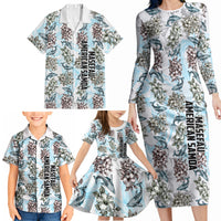 Personalized Masefau American Samoa Family Matching Long Sleeve Bodycon Dress and Hawaiian Shirt Vintage Whale Hibiscus Ocean Waves TS04 - Polynesian Pride