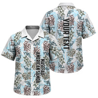 Personalized Masefau American Samoa Family Matching Long Sleeve Bodycon Dress and Hawaiian Shirt Vintage Whale Hibiscus Ocean Waves TS04 Son's Shirt White Blue - Polynesian Pride