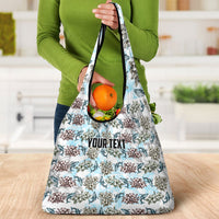 Personalized Masefau American Samoa Grocery Bag Vintage Whale Hibiscus Ocean Waves TS04 - Polynesian Pride